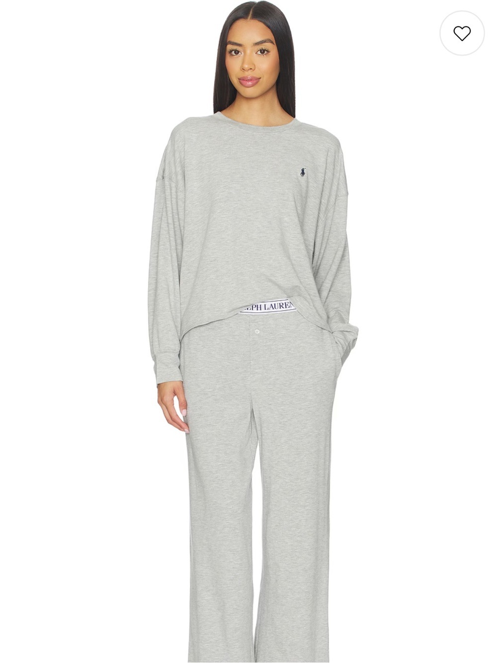 Polo by Ralph Lauren Light Heather Gray Long Sleeve Lounge Top